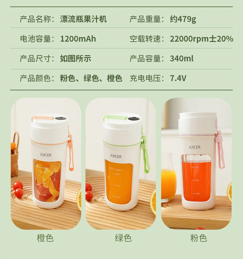Cross-Border Juicer Small Portable Household Multifunctional Fried Fruit Juicer Wireless Electric Juicer Cup