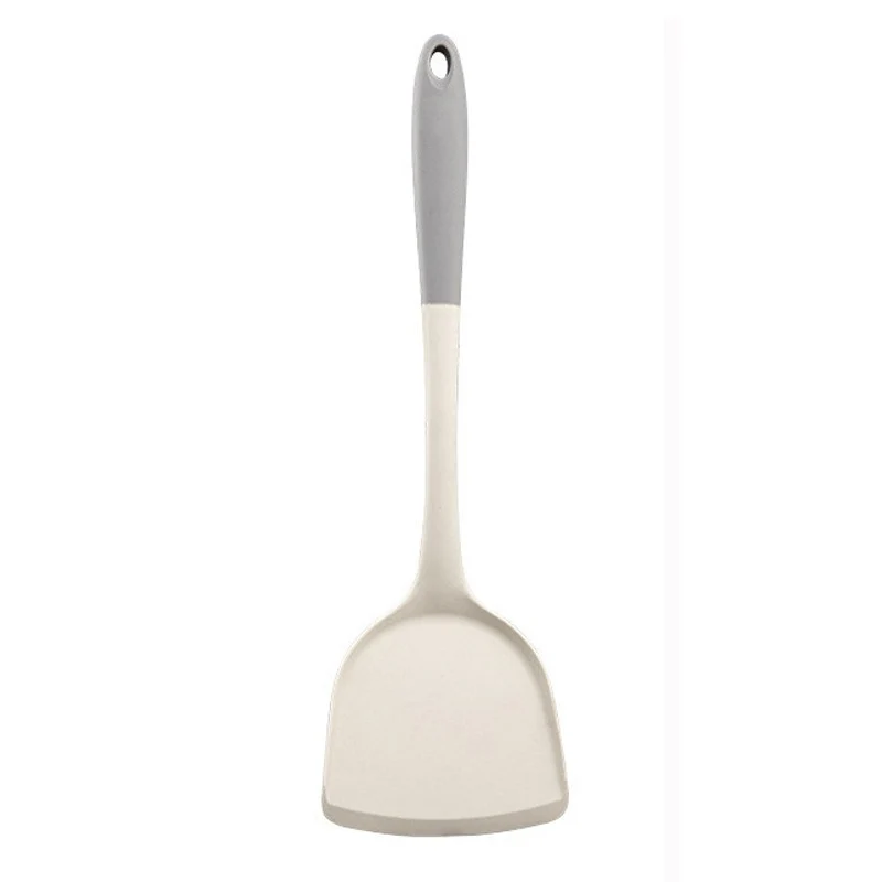 Wholesale gray two-color silicone spatula spoon household high temperature resistant non-stick pan cooking spatula soup spoon fishing fence kitchen suit