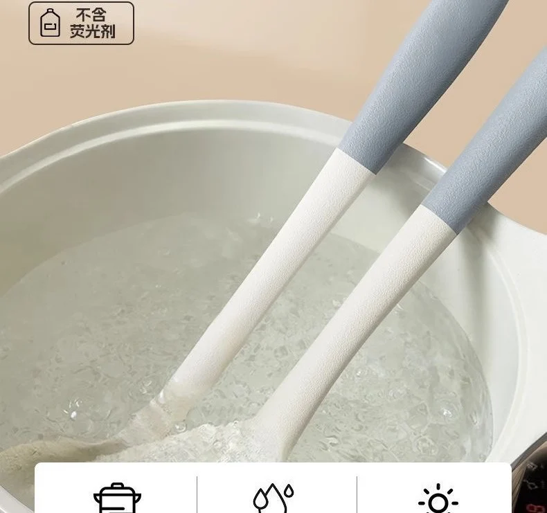 Wholesale gray two-color silicone spatula spoon household high temperature resistant non-stick pan cooking spatula soup spoon fishing fence kitchen suit