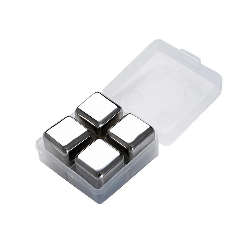 Cross-Border Commercial 304 Stainless Steel Ice Cubes Food Grade Quick-Frozen Ice Tartar Set Whiskey Iced Weishi Ice Cubes