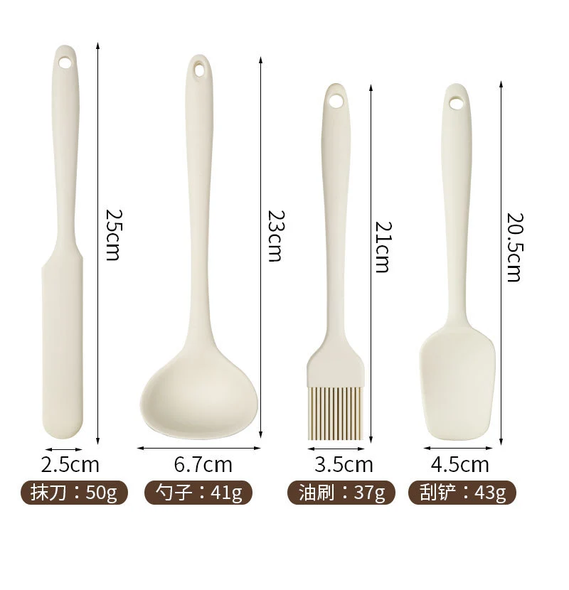 in stock Mini All-inclusive Silicone Kitchenware suit small size Silicone Soup Spoon Secret Shovel Household Non-stick Cookware for Children