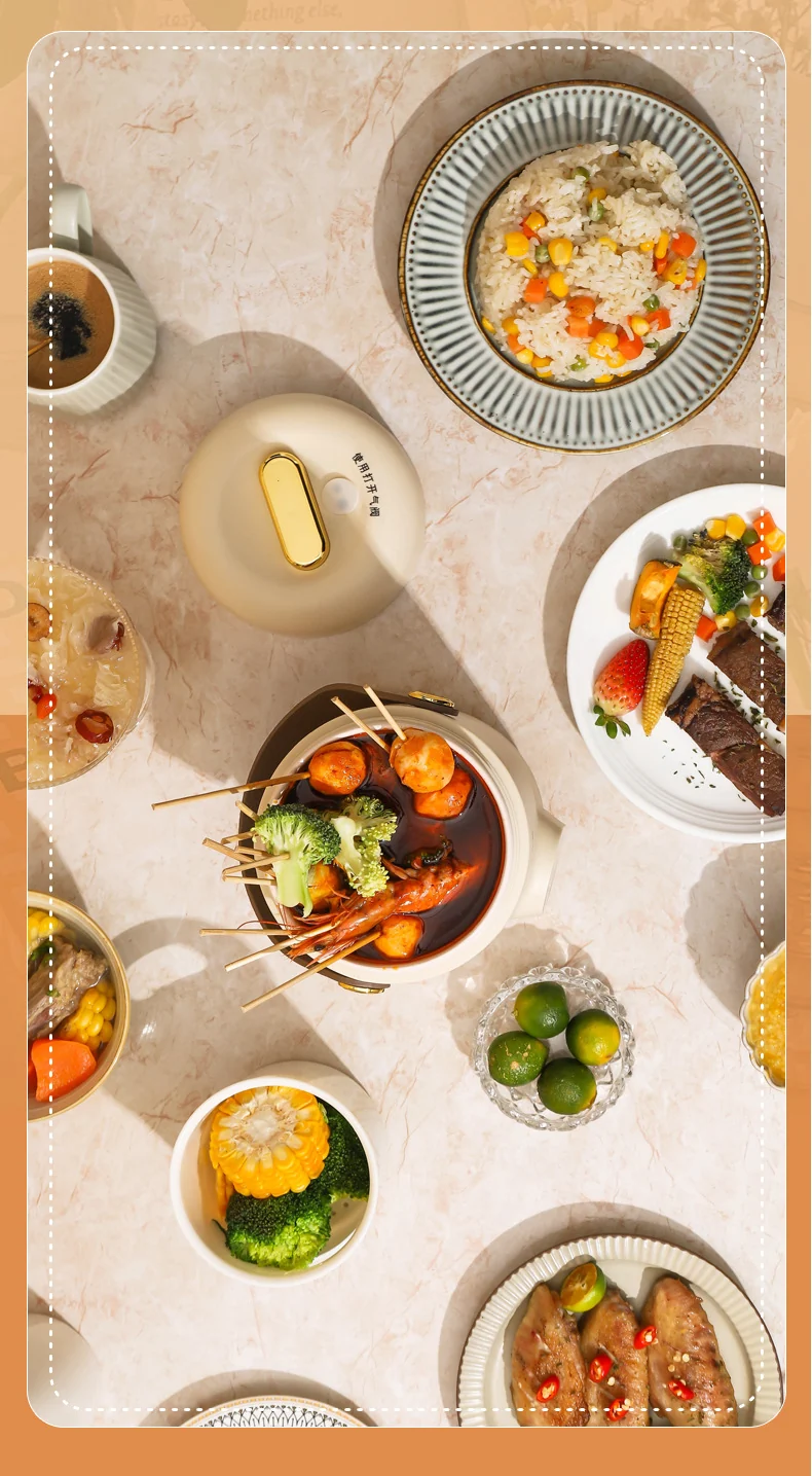 Shake the sound net red electric cooker portable soup porridge artifact 1.2L stainless steel electric cooker multifunctional reservation lifting