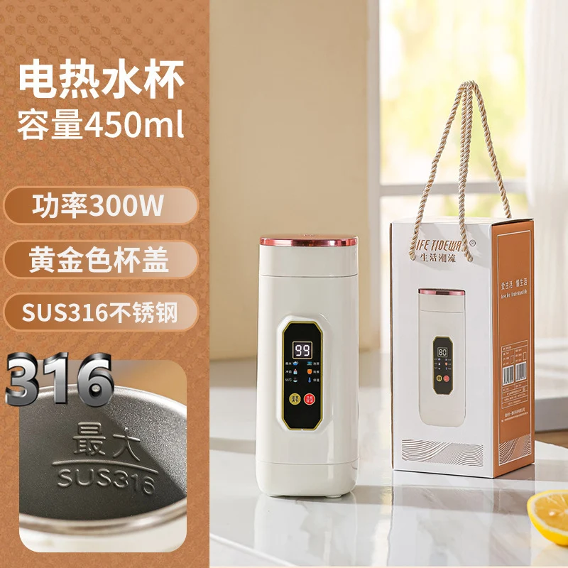 Insulated Cup That Can Boil Water, Portable Electric Water Cup for Travel and Hotels, 304 Stainless Steel Electric Hot Water Cup