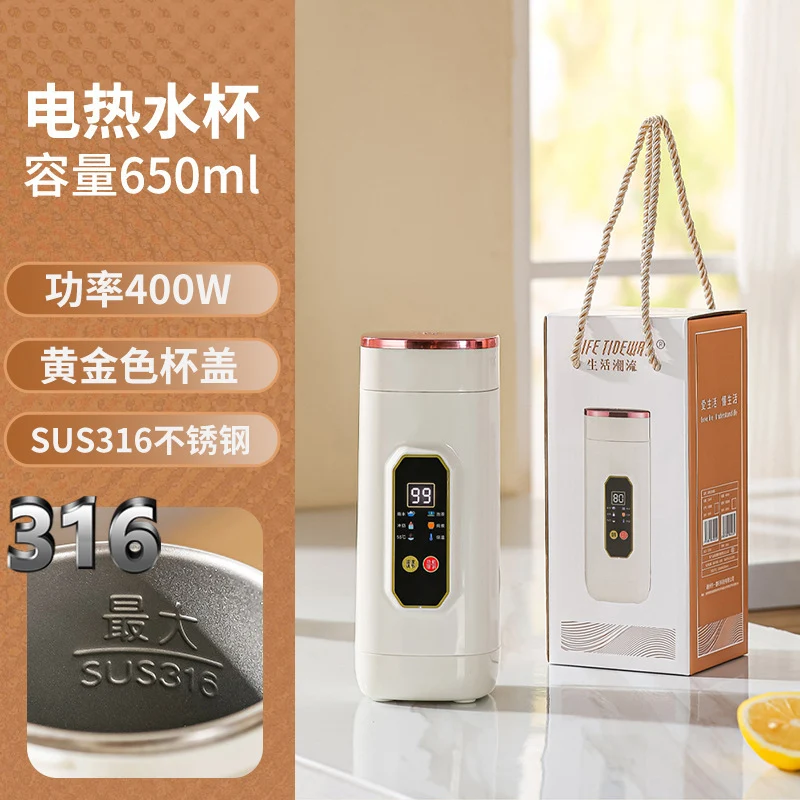 Insulated Cup That Can Boil Water, Portable Electric Water Cup for Travel and Hotels, 304 Stainless Steel Electric Hot Water Cup
