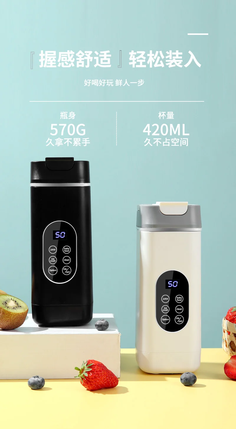 New high-end cross-border juicer household crushed ice juice cup portable rechargeable juicer outdoor 12 knife wireless