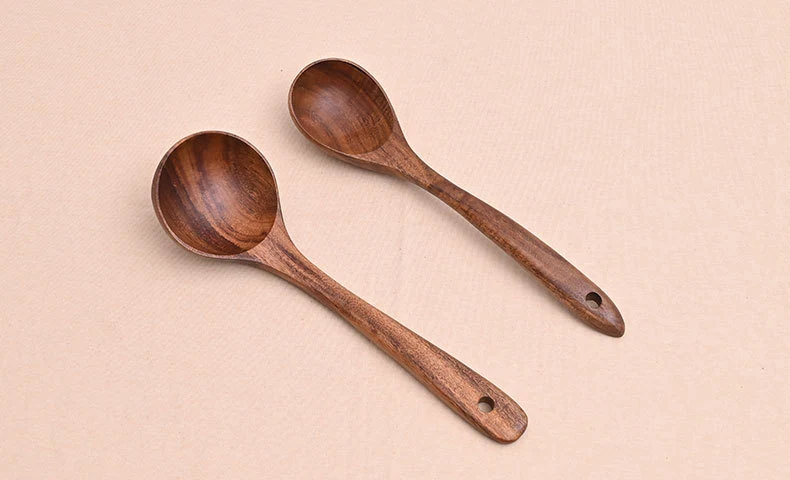 Paint-free Wax-free Wooden Cooking Spoon Shovel suit Kitchenware Long Handle Non-stick Pan Stir-frying Shovel Wooden Acacia Soup Spoon