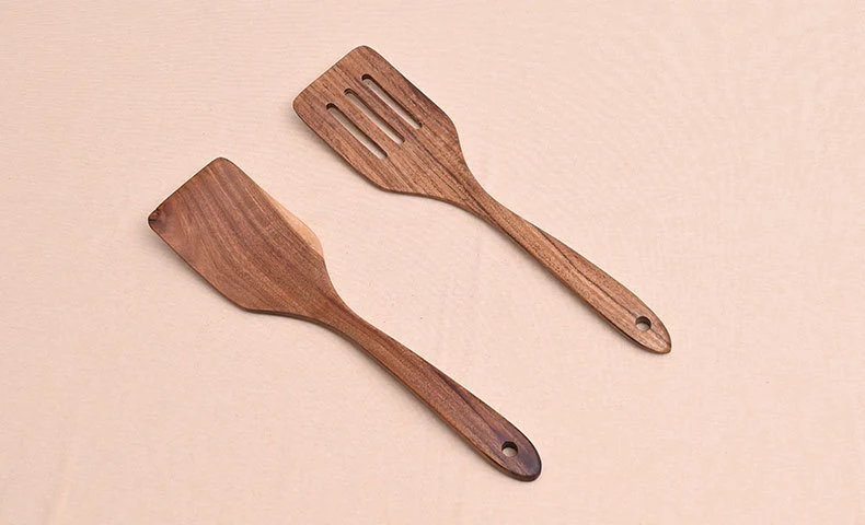 Paint-free Wax-free Wooden Cooking Spoon Shovel suit Kitchenware Long Handle Non-stick Pan Stir-frying Shovel Wooden Acacia Soup Spoon