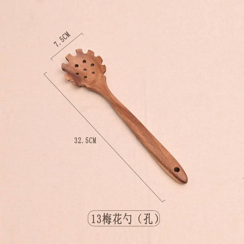 Paint-free Wax-free Wooden Cooking Spoon Shovel suit Kitchenware Long Handle Non-stick Pan Stir-frying Shovel Wooden Acacia Soup Spoon