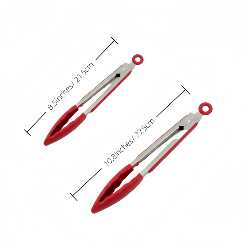 Cross-Border High-Temperature Resistant Steak Grilling Tongs 430 Stainless Steel Anti-Scalding Thickened Barbecue Tongs Kitchen Tools Food Tongs
