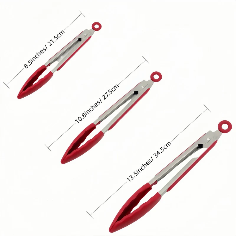 Cross-Border High-Temperature Resistant Steak Grilling Tongs 430 Stainless Steel Anti-Scalding Thickened Barbecue Tongs Kitchen Tools Food Tongs
