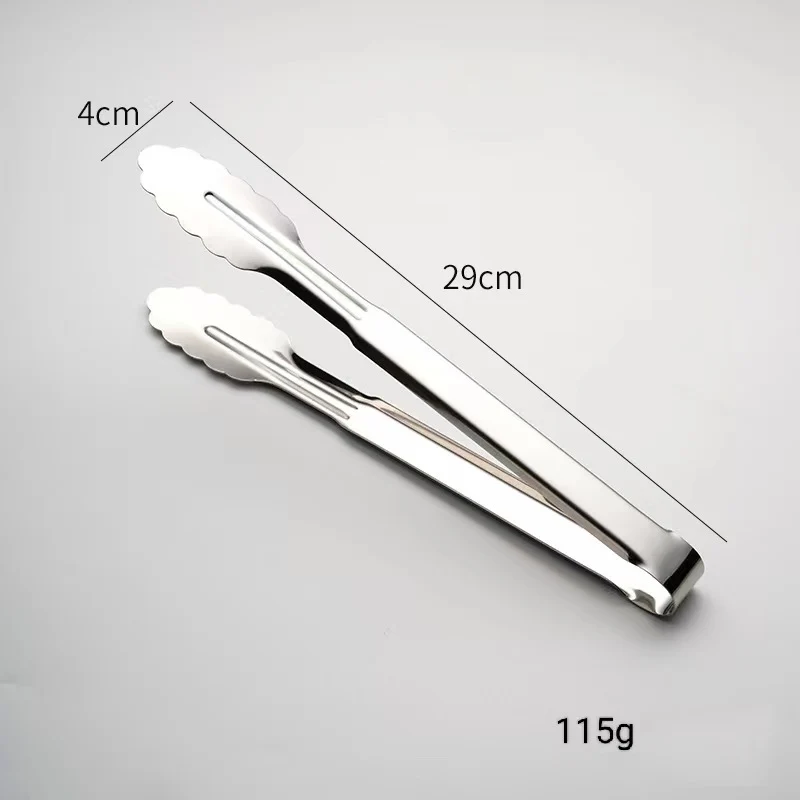 304 Stainless Steel Tongs Commercial Kitchen Tongs Barbecue Steak Barbecue Tongs Anti-Scalding Bread Tongs