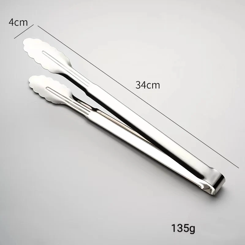 304 Stainless Steel Tongs Commercial Kitchen Tongs Barbecue Steak Barbecue Tongs Anti-Scalding Bread Tongs