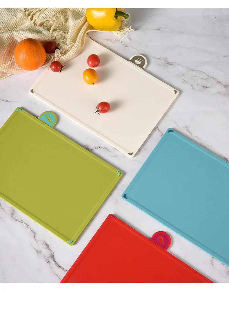 Kitchen Classification Cutting Board Creative Baby Food Supplement Wheat Straw Cutting Board Pp Plastic Creative Four-Piece Set Classification Cutting Board