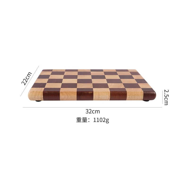 Wholesale antibacterial mildew-proof anti-skid rubber wood solid wood splicing checkerboard cutting board solid wood chopping board cutting board