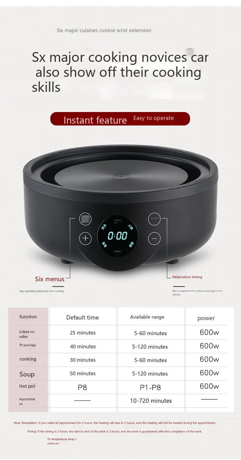 Cross-border 110V/220V English packaging household full-automatic multifunctional split 1.8-liter electric cooking pot European, British and American regulations