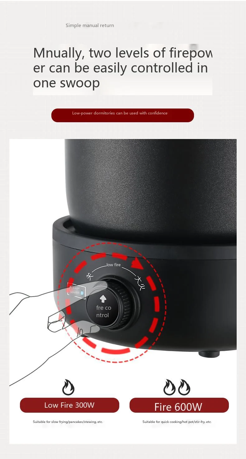 Cross-border 110V/220V English packaging household full-automatic multifunctional split 1.8-liter electric cooking pot European, British and American regulations