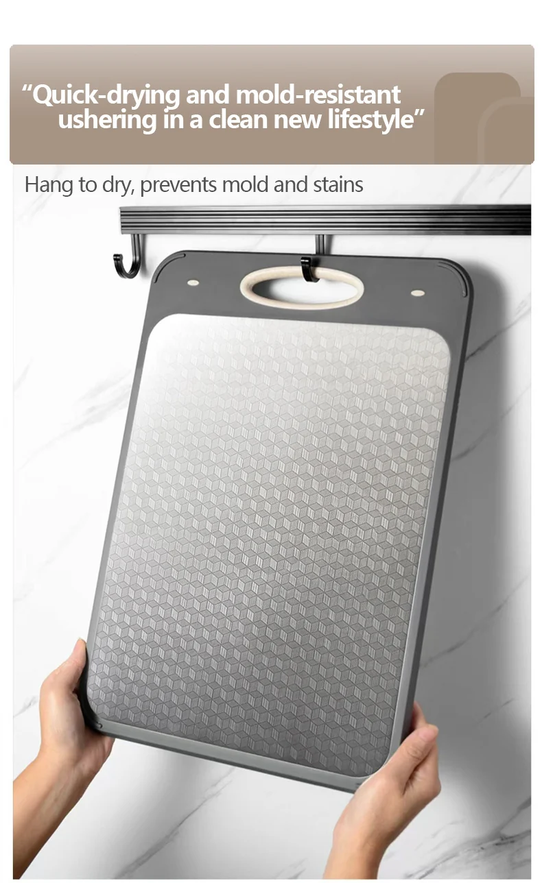 New in stock Amazon Explosions 3D Pattern Stainless Steel Cutting Board Titanium Cutting Board 304 Double-sided Cutting Board
