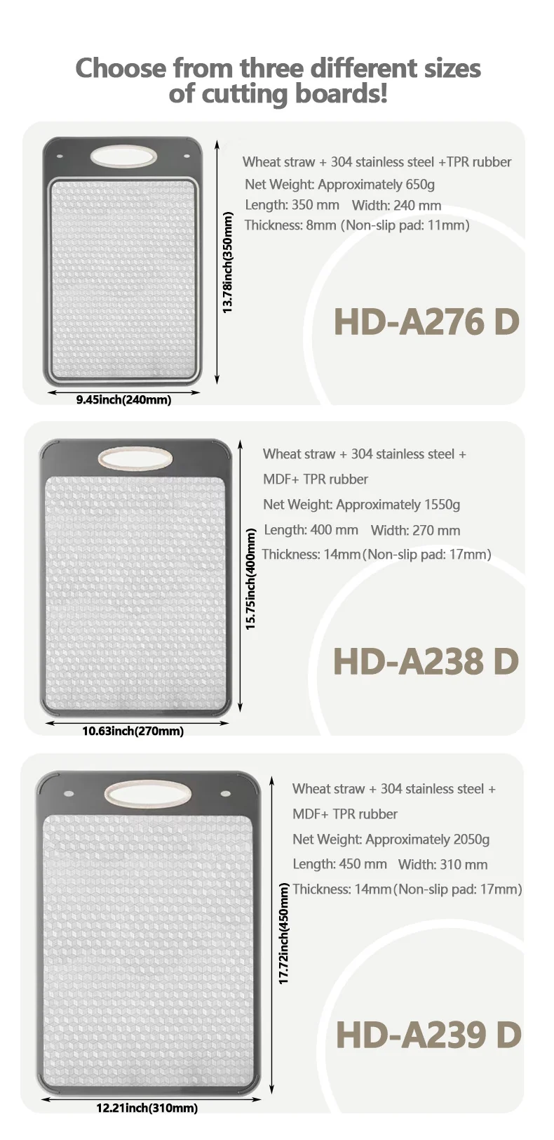 New in stock Amazon Explosions 3D Pattern Stainless Steel Cutting Board Titanium Cutting Board 304 Double-sided Cutting Board