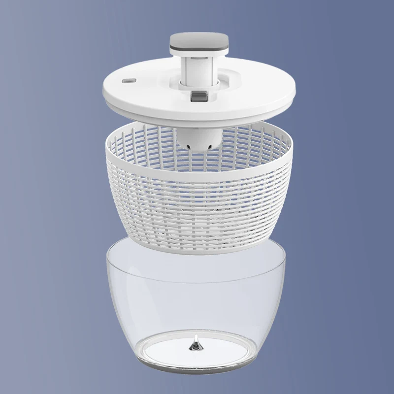 Household Multifunctional Pressing Vegetable Dehydrator Large Capacity Rotating Drain Basket Fitness Meal Fruit Salad Dryer