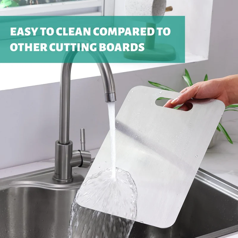 Manufacturer Wholesale Cross-Border 201 Stainless Steel Cutting Board, Thickened Anti-Mold Antibacterial Double-Sided Chopping Board, Kitchen Cutting Board