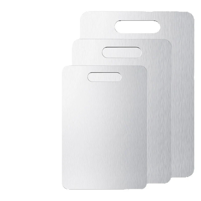 Manufacturer Wholesale Cross-Border 201 Stainless Steel Cutting Board, Thickened Anti-Mold Antibacterial Double-Sided Chopping Board, Kitchen Cutting Board