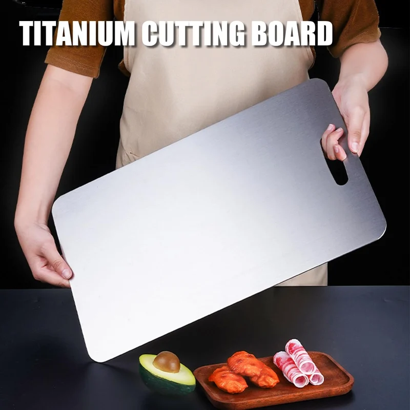 Manufacturer Wholesale Cross-Border 201 Stainless Steel Cutting Board, Thickened Anti-Mold Antibacterial Double-Sided Chopping Board, Kitchen Cutting Board
