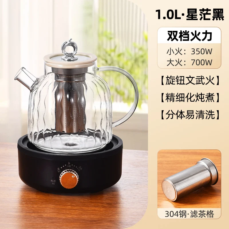 All-Glass Health Pot Multi-Functional Home Office New Insulated Tea Boiler Water Kettle Flower Teapot 110V