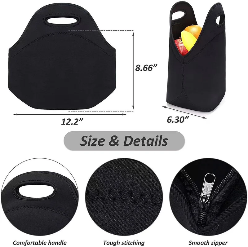 Cross-Border Printed Neopren Lunch Bag, Satchel Picnic Bag, Diving Material Satchel Lunch Box, Insulated Meal Bag