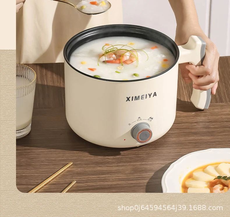 Electric Cooking Pot Student Home Kitchen Dormitory Multi-functional Electric Wok Integrated Pot Non-stick Pot Noodle Cooking Porridge Electric Hot Pot