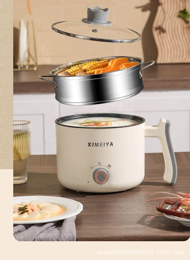 Electric Cooking Pot Student Home Kitchen Dormitory Multi-functional Electric Wok Integrated Pot Non-stick Pot Noodle Cooking Porridge Electric Hot Pot