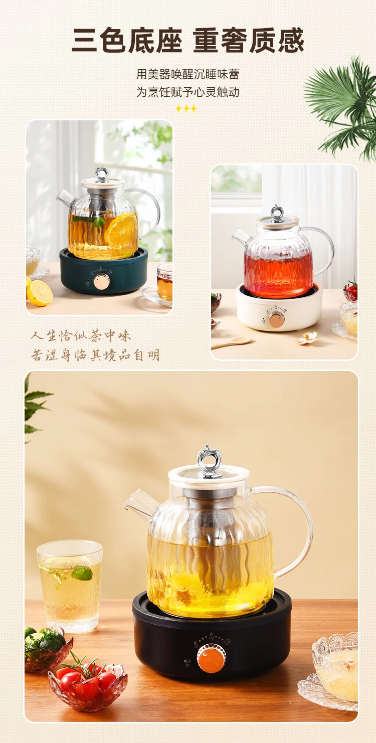 Health Pot Multifunctional Home Office Thickened Glass New Tea Maker Kettle Flower Tea Pot Gift 110V