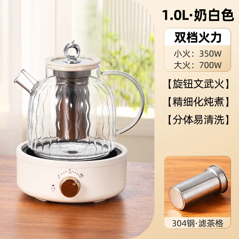 Health Pot Multifunctional Home Office Thickened Glass New Tea Maker Kettle Flower Tea Pot Gift 110V