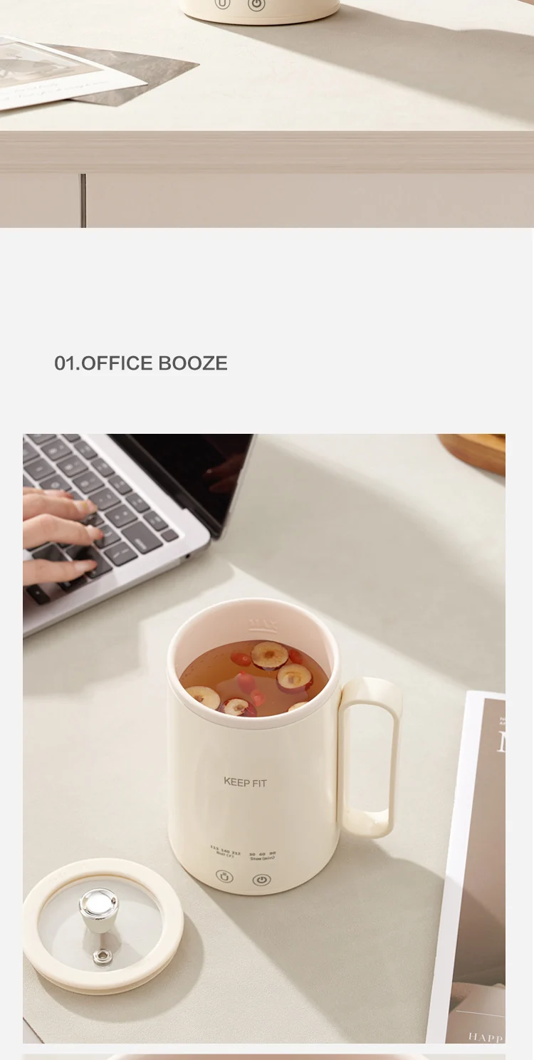 Portable Boiling Cup for Tea Mini Timing Electric Stew Kettle Electric Stew Health Cup Stew and Boiling Integrated Automatic Electric Boiling Cup
