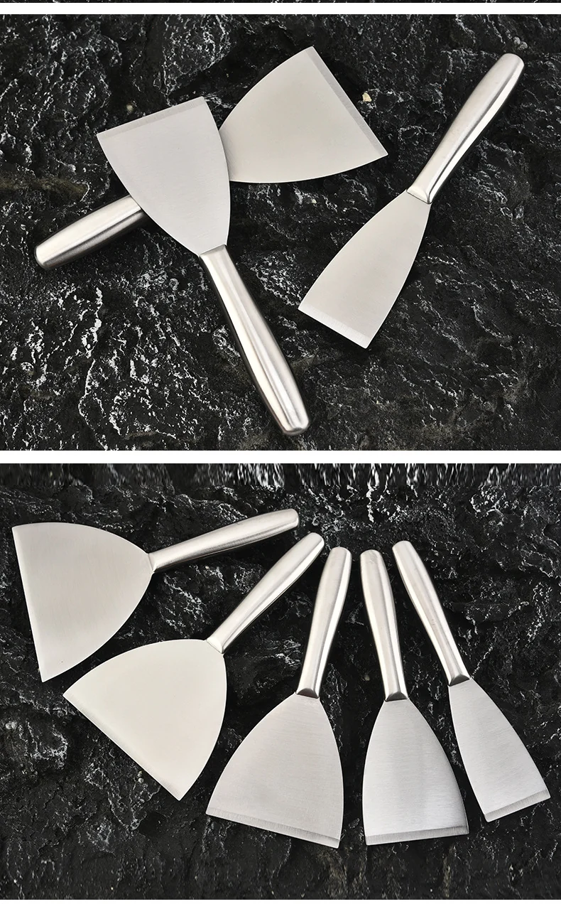 in stock Kitchen Japanese Cuisine Shovel Fried Steak Steak Grilled Shovel Stainless Steel Hollow Handle Pot Shovel Fried Teppanyaki Shovel