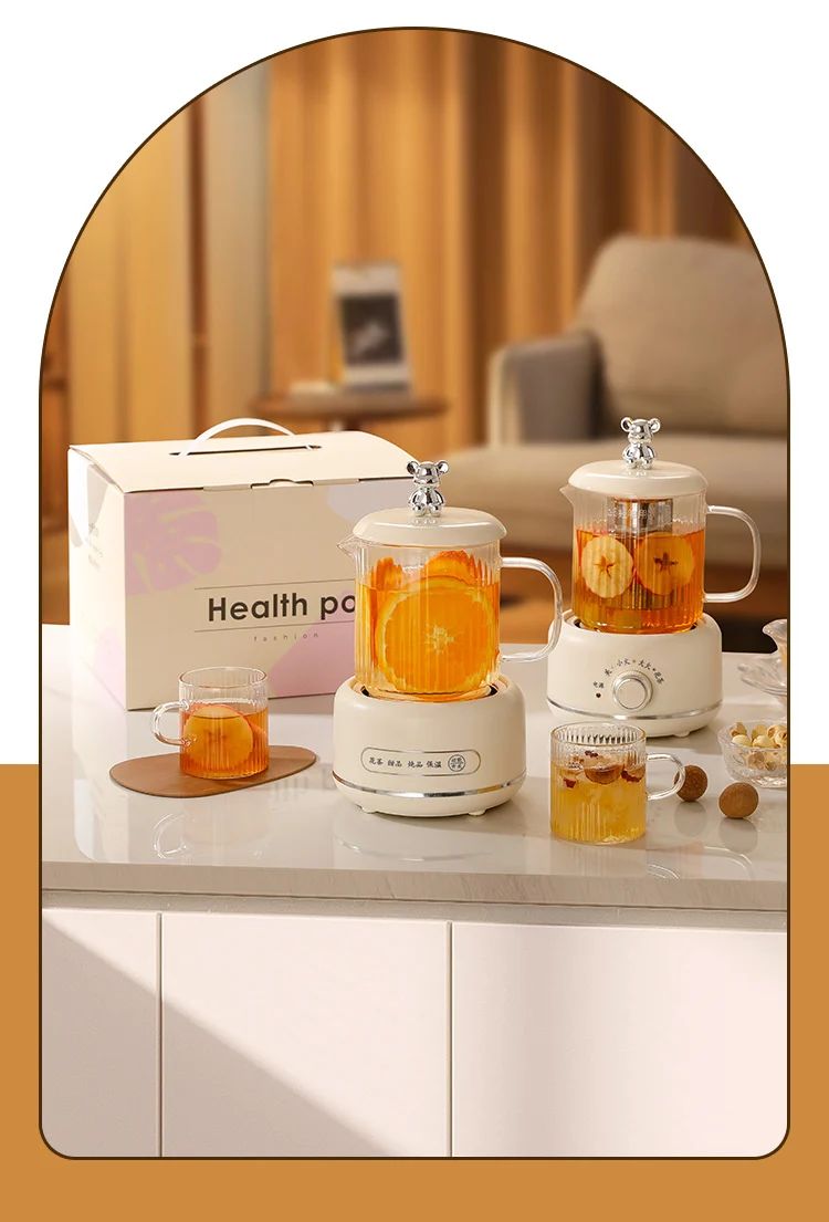 Health Pot Household Multifunctional Full Glass Tea Maker Kettle Small Office Flower Tea Pot Electric Cup Gift