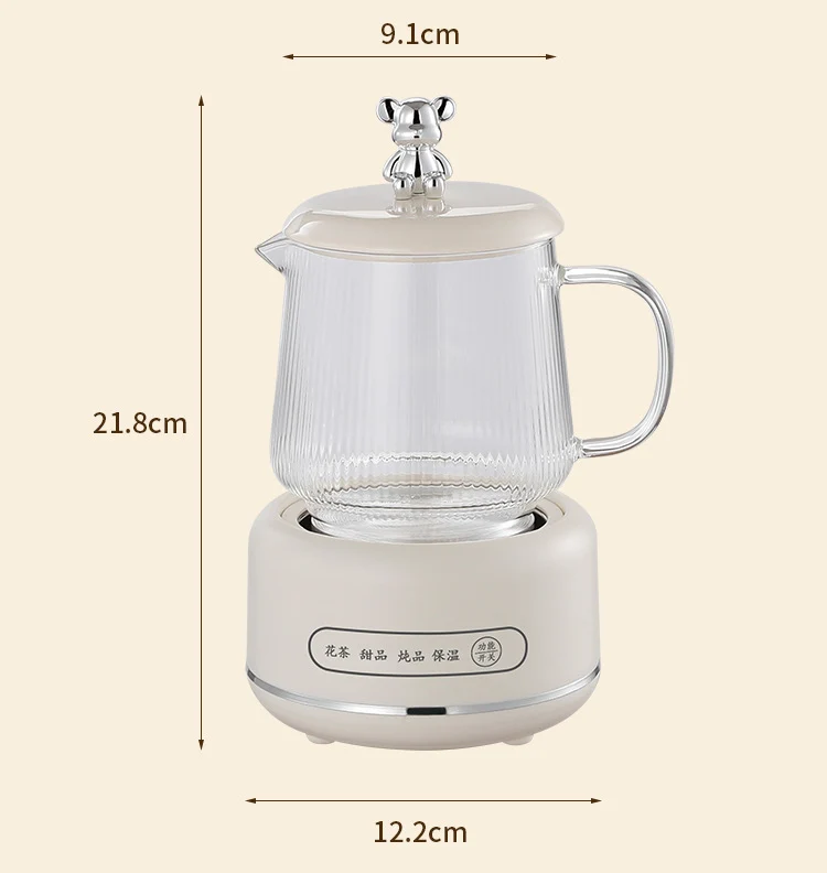Health Pot Household Multifunctional Full Glass Tea Maker Kettle Small Office Flower Tea Pot Electric Cup Gift