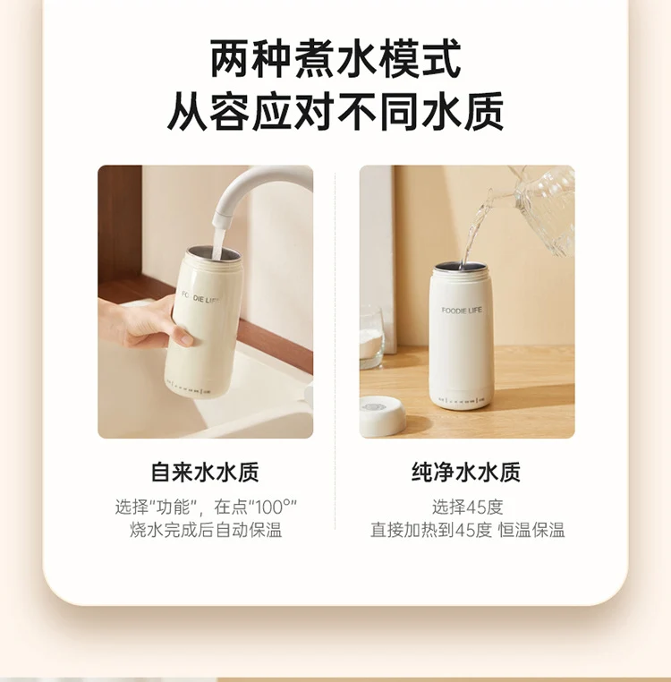 Travel Kettle Electric Heating Cup Small Portable Heating Stainless Steel Thermostatic Cup Health Kettle Tea Thermos Cup