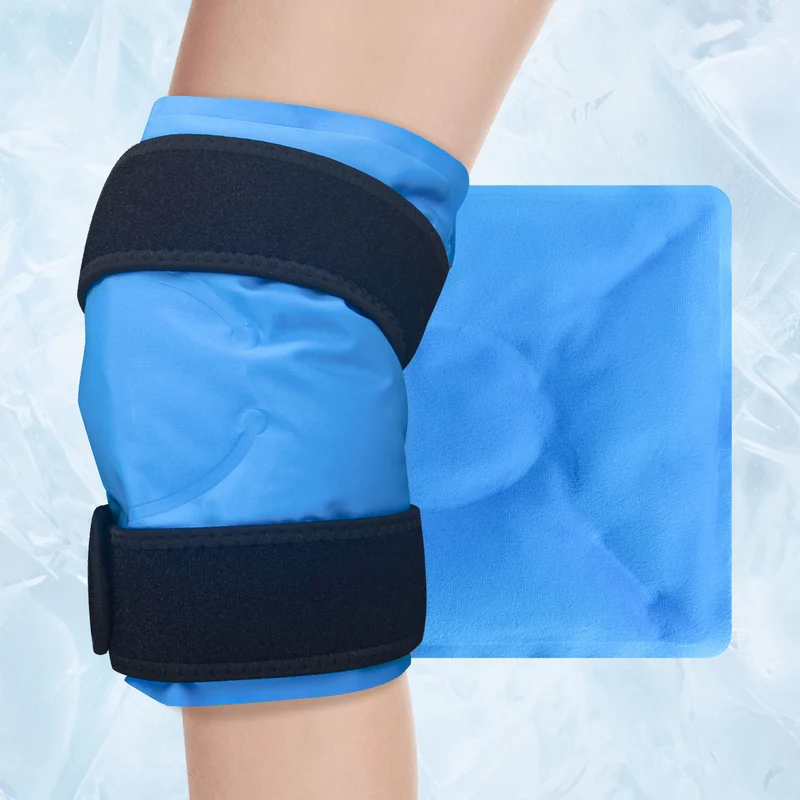 Gel Cold Compress Knee Ice Pack Hot and Cold Compress Universal Nylon Adjustable Strap Protective Gear Leg Knee Pad Hot and Cold Bag