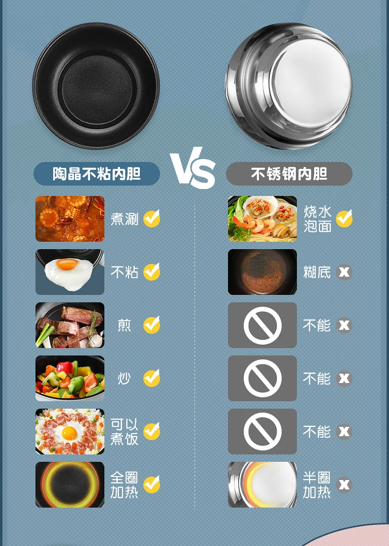 Electric Cooking Pot Dormitory Student Household Small Electric Hot Pot Mini Small Electric Pot Instant Noodle Pot Cooking Noodles Small Pot Gift Wholesale