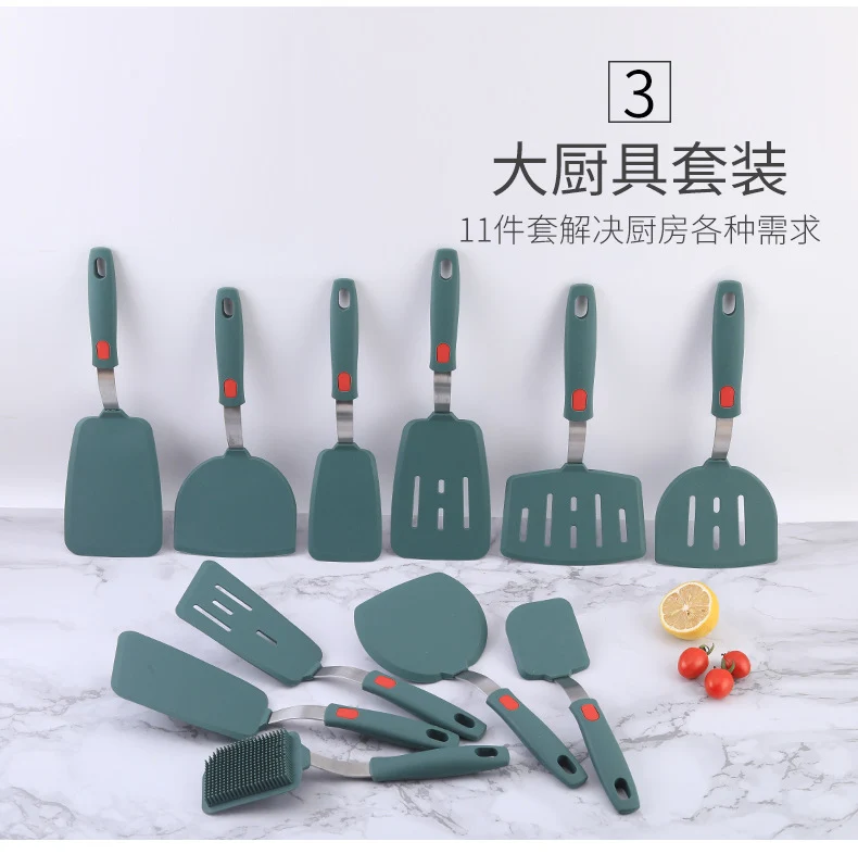 Silicone Kitchenware High Temperature Resistant Silicone Shovel Food Grade Household Teppanyaki Home Edition Teppanyaki Tools Complete Set