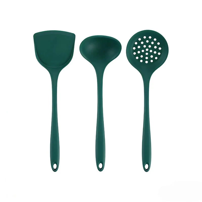 In-Stock Two-Color Silicone Kitchen Utensils, Kitchen Supplies That Won'T Damage Pots, Easy to Clean, Strainer, Soup Spoon, Spatula Set, Non-Stick Pan