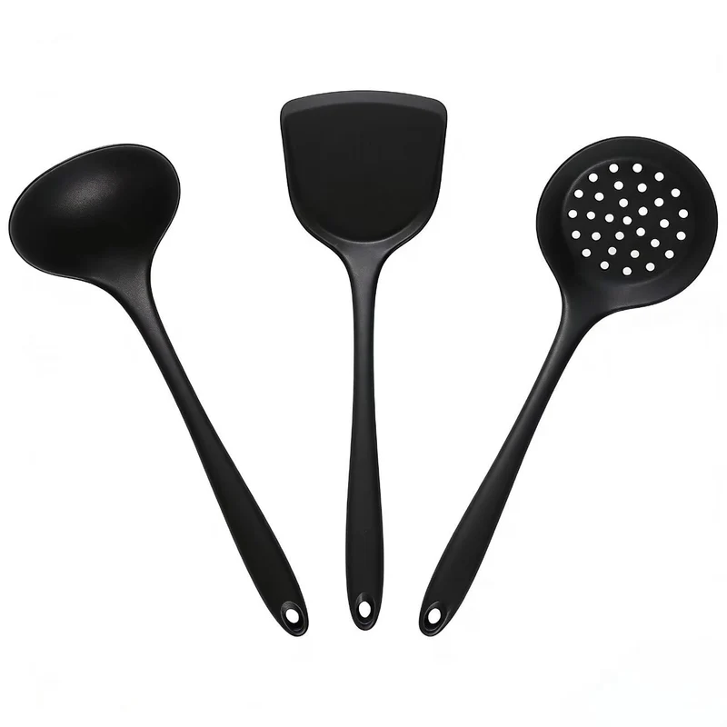 In-Stock Two-Color Silicone Kitchen Utensils, Kitchen Supplies That Won'T Damage Pots, Easy to Clean, Strainer, Soup Spoon, Spatula Set, Non-Stick Pan