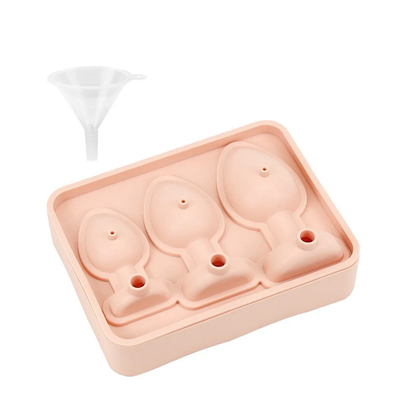 Creative Silicone Ice Tray Mold Party Whiskey Spoof Shape Mold Household Food Grade Ice Film with Funnel
