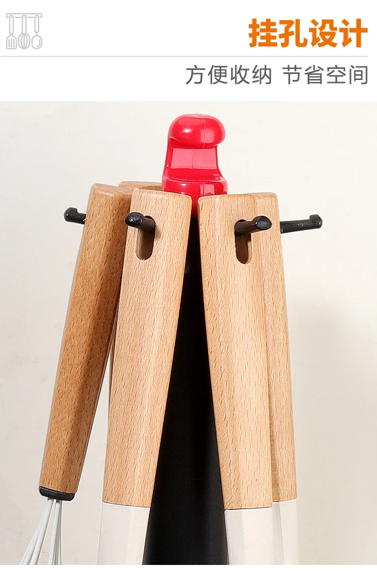 Wooden Handle Silicone Kitchen Utensil Set, Non-Stick Pan, Silicone Spatula, Soup Spoon, High Temperature Resistant Silicone Cooking Spatula, Daily Kitchen Utensils
