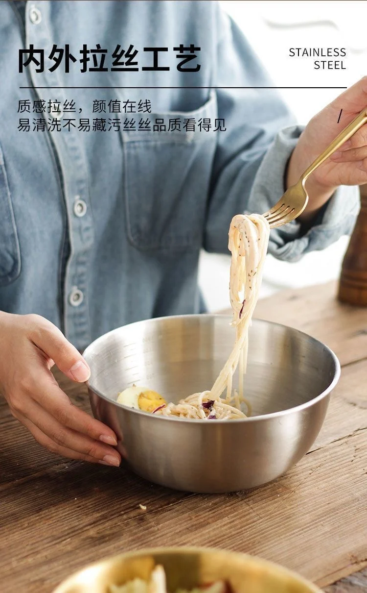 Cross-border Stainless Steel Thickened Vegetable Washing Basin Draining Basket Household Kitchen Rice Washing Artifact Vegetable Washing Basin Rice Washing Sieve Rice Washing Basin