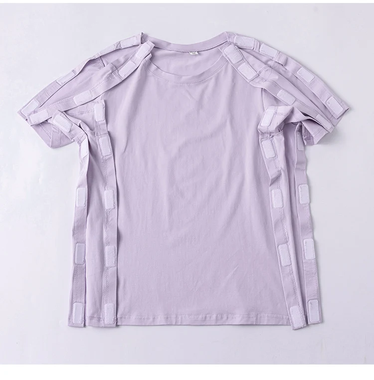 Summer patient care clothing easy to put on and take off hospital gown short sleeve cotton middle-aged and elderly medical clothing fracture clothing wholesale