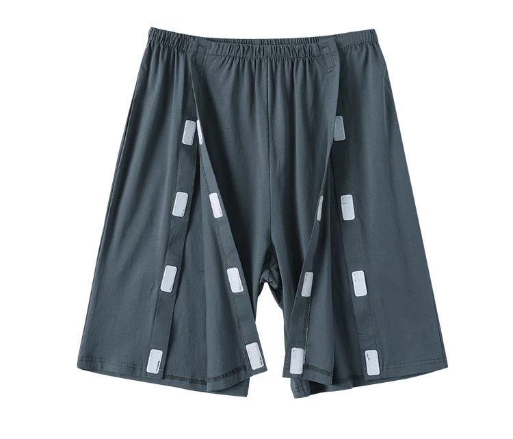 Summer patient care clothing easy to put on and take off hospital gown short sleeve cotton middle-aged and elderly medical clothing fracture clothing wholesale