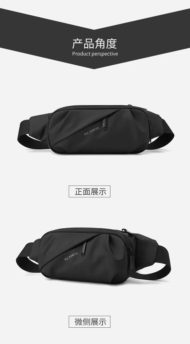 New Men's Multifunctional Waist Bag Water-repellent Casual Sports Chest Bag Outdoor Cycling Bag Fashionable Brand Crossbody Bag