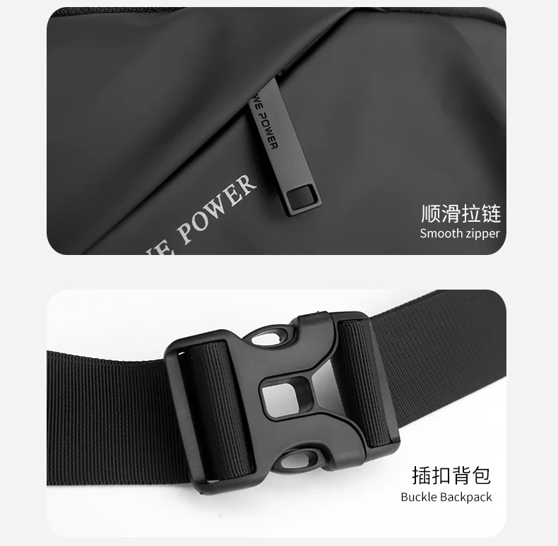 New Men's Multifunctional Waist Bag Water-repellent Casual Sports Chest Bag Outdoor Cycling Bag Fashionable Brand Crossbody Bag