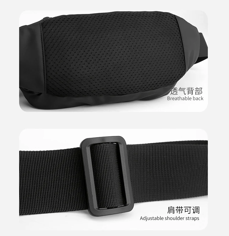 New Men's Multifunctional Waist Bag Water-repellent Casual Sports Chest Bag Outdoor Cycling Bag Fashionable Brand Crossbody Bag